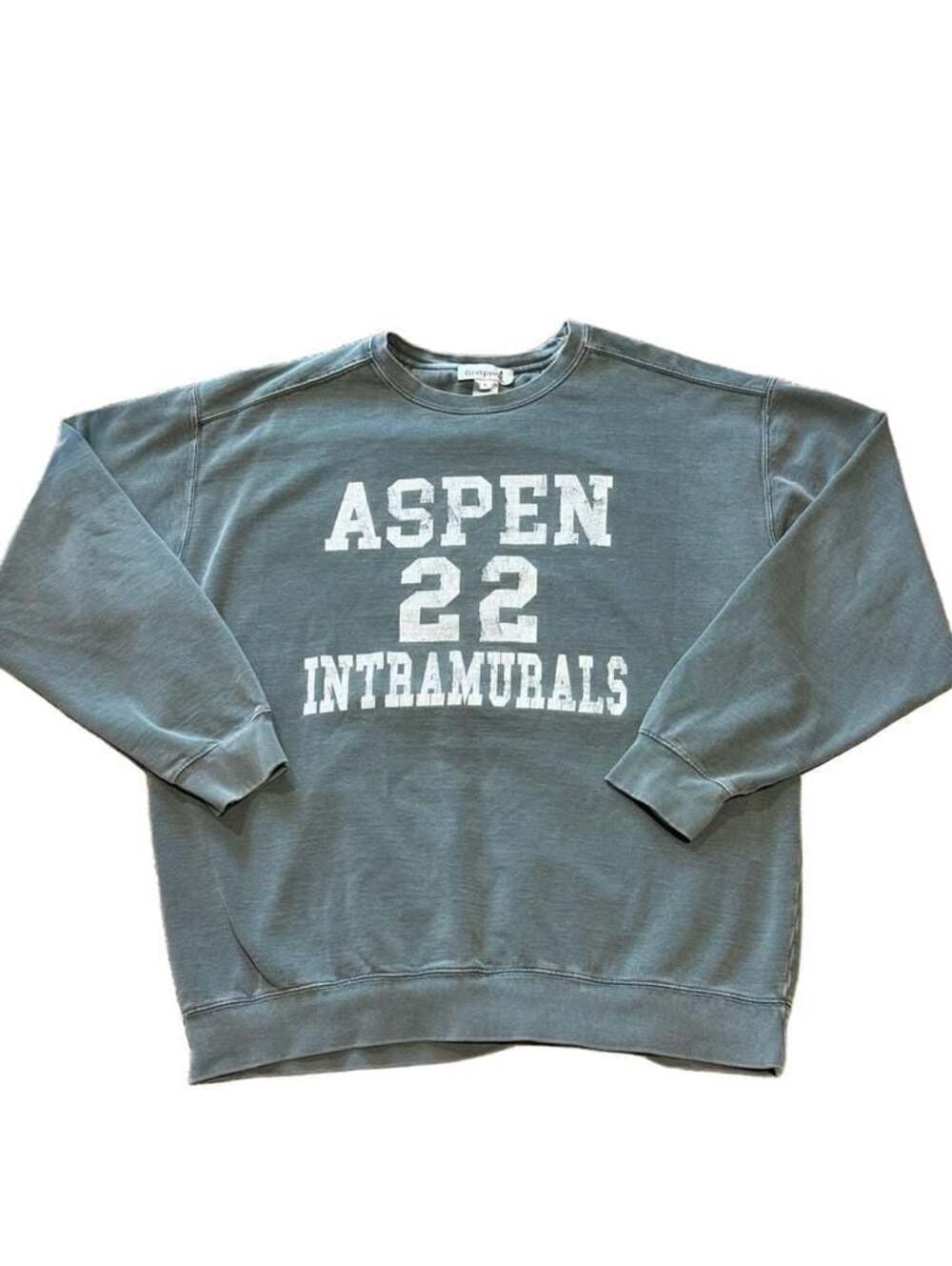 Firstport Aspen 22 Intramurals Vintage Washed Crewneck Sweatshirt Blue Large